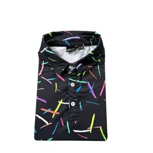 Sunday Swagger Black AOP Graffiti Men's Golf Polo Shirt Size XL